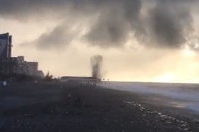 A sea mine exploded on the beach in Batumi