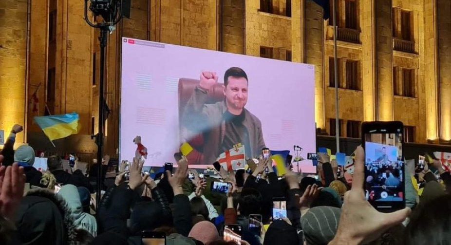 Виступ Президента України Володимира Зеленського під час телемосту перед жителями європейських міст