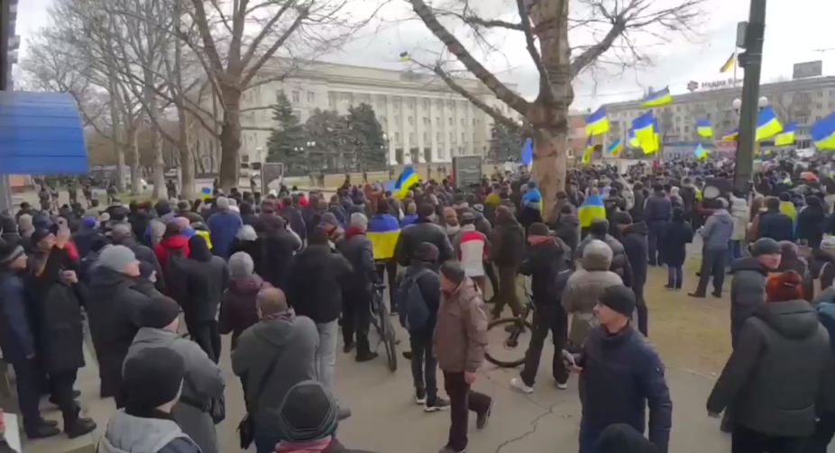 У Херсоні прямо зараз проходить мітинг проти окупантів