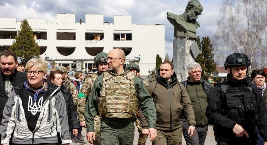 Shmygal visited Borodyanka together with Lithuanian Prime Minister Šimonytė