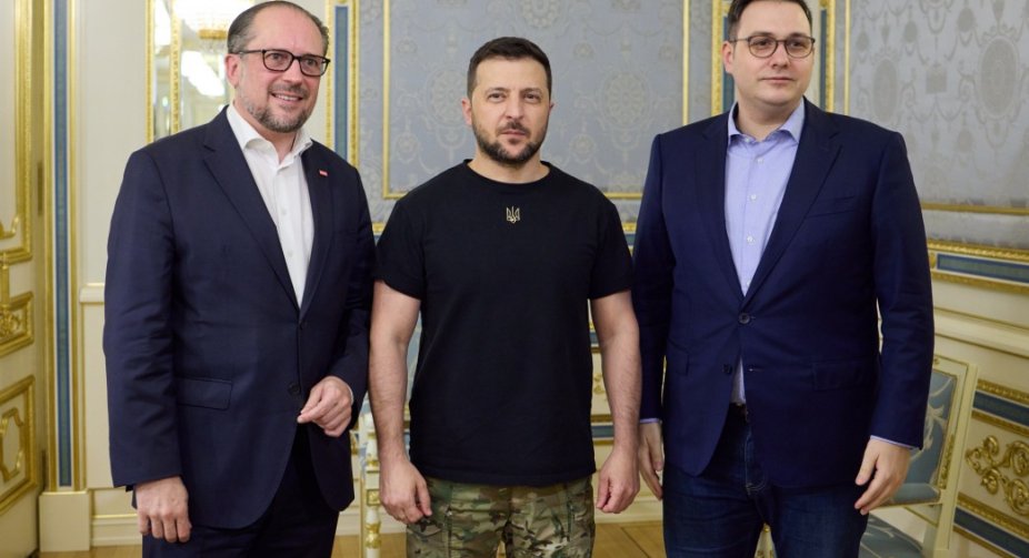 Зеленський провів зустріч у Києві з міністром європейських, інтеграційних та закордонних справ Австрії Шалленбергом та головою МЗС Чехії Липавським