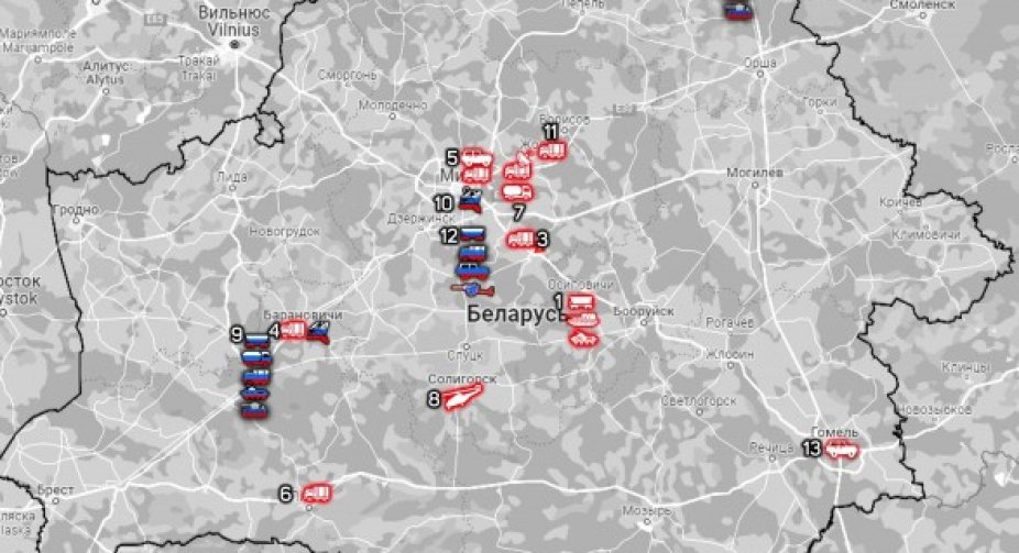 Echelons of Russian equipment - a monitoring group - continue to move actively in Belarus