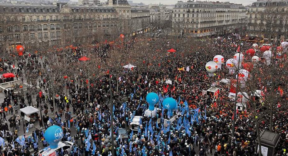 More than a million French people marched against the pension reform