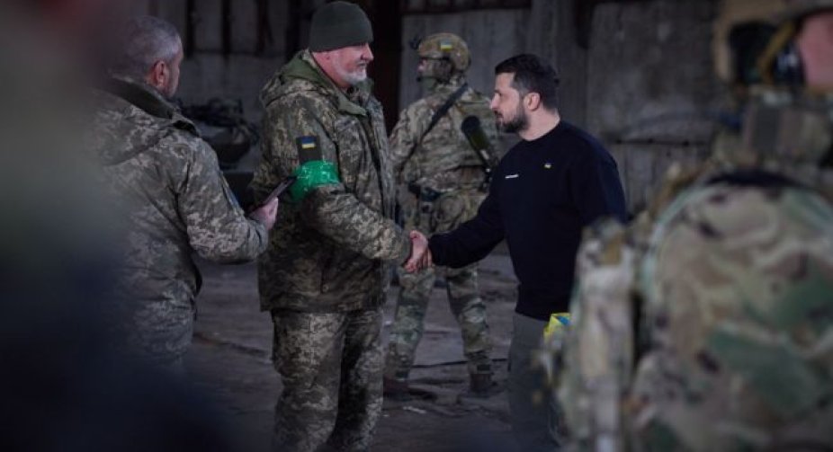 Зеленський відвідав українські позиції на Бахмутському напрямку