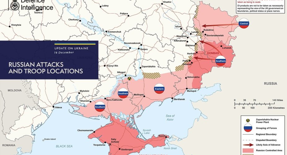 British intelligence has updated the map of battles in Ukraine