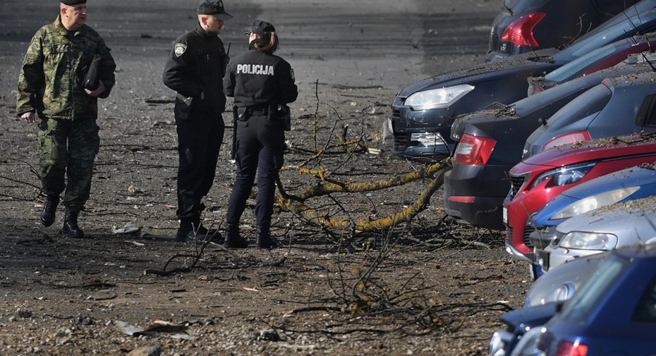 A bomb exploded in Zagreb, probably left over from the Serbian bombings