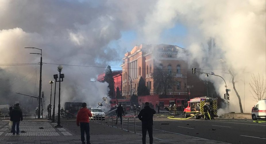 Rocket debris fell on children's hospital in Kyiv 