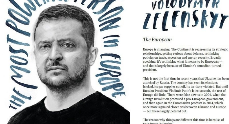 Zelenskyy is recognized as the most influential figure in Europe by Politico