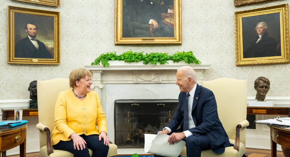 Biden and Merkel 'united against Russia aggression'