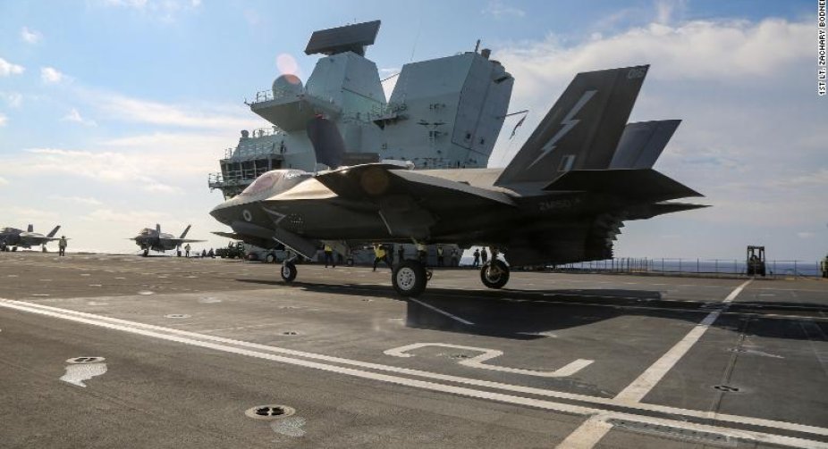 UK's HMS Queen Elizabeth aircraft carrier pictured in South China Sea