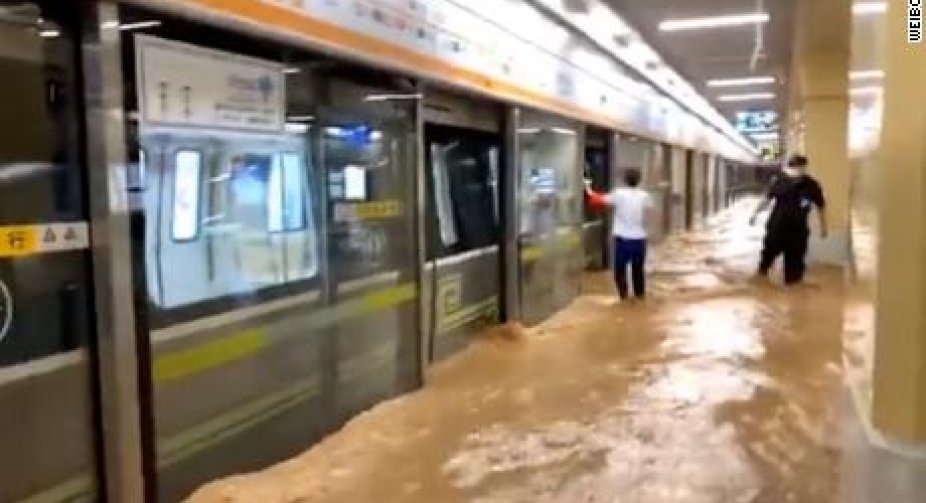 'It was hard to breathe': China flood terror as train carriage submerged
