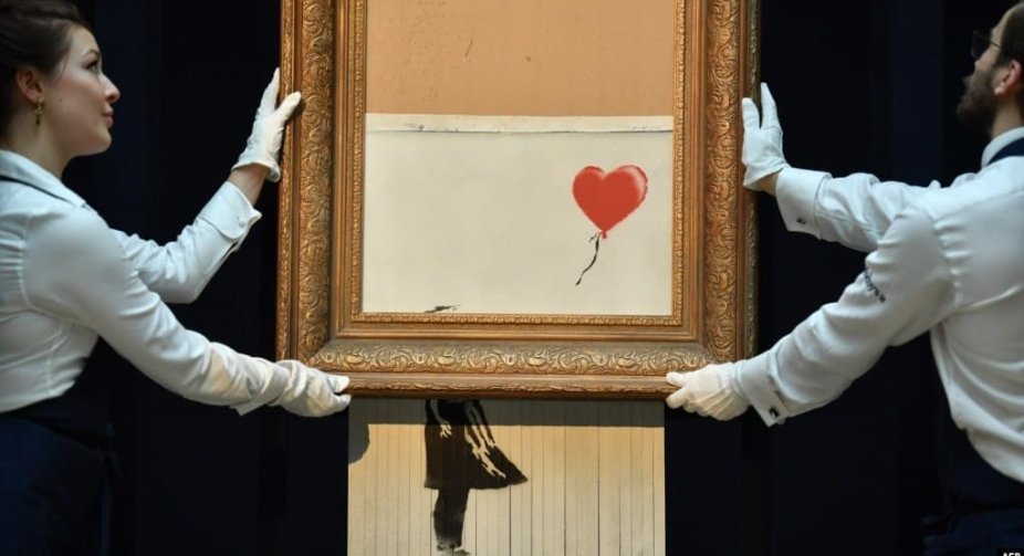 Banksy's cut painting sold for 18 million pounds