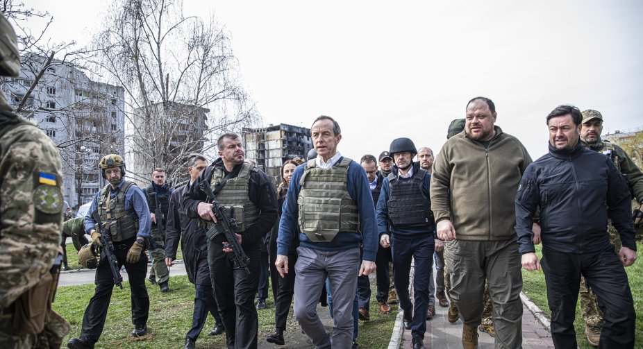 Стефанчук спільно з головами парламентів Чехії та Польщі відвідали Ірпінь та Бучу