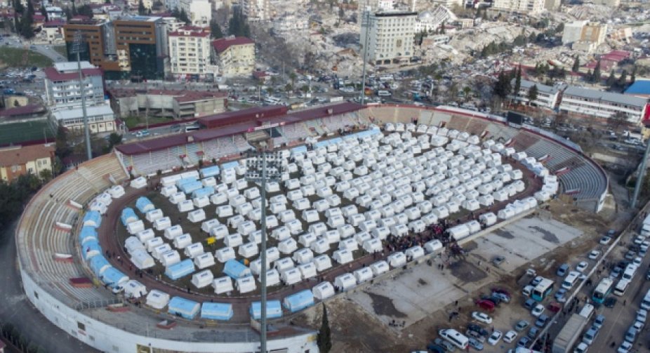 Tens of thousands of tents are being set up in Turkey for people who have lost their homes