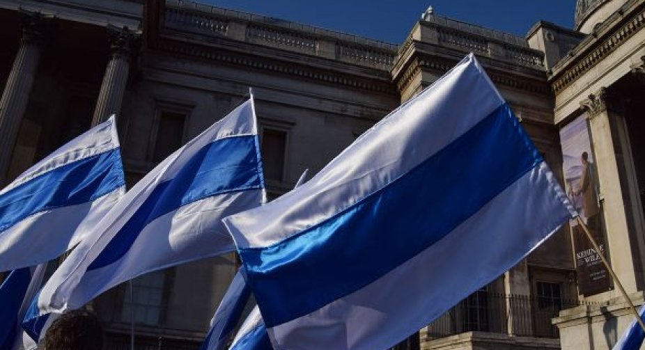 The symbol of the "Freedom of Russia" Legion: the white-blue-white flag was banned in Russia