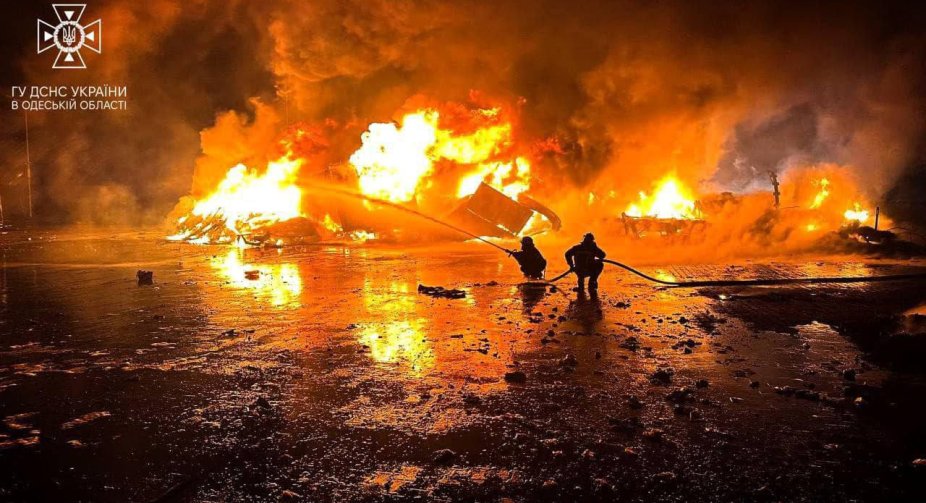 Nighttime drone attack on Odesa region: Grain storage facility and cars damaged
