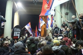 Students take part in protests against election fraud in Serbia
