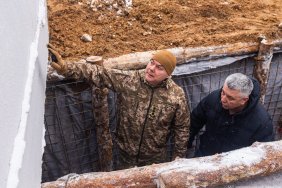Nayev shows construction of defense lines on Ukraine's border with Russia and Belarus 